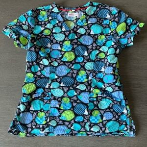 White Cross Multicolor Patterned Top